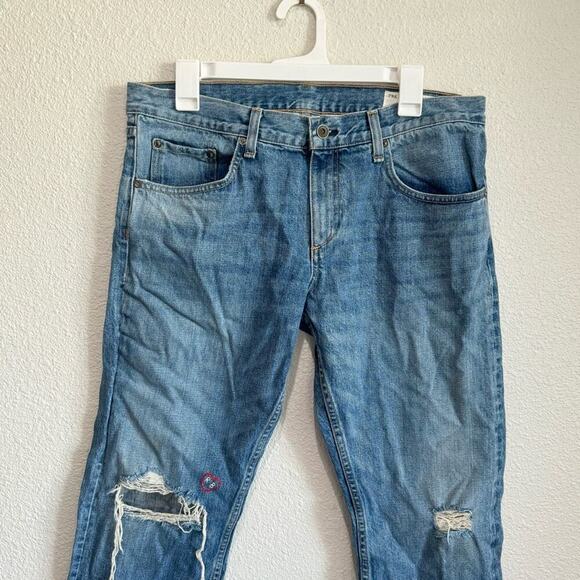 Rag & Bone X Boyfriend Embroidered Jeans Women's 30 Distressed Streetwear Boho - Picture 2 of 14